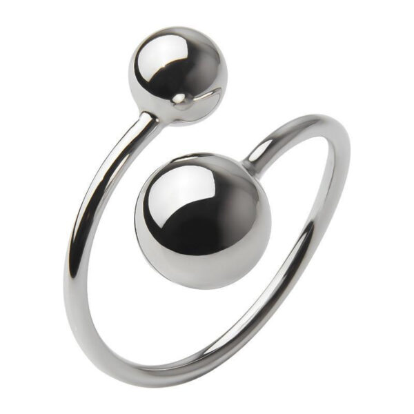Fashion Special-interest Irregular Two Ball Ring - Image 2