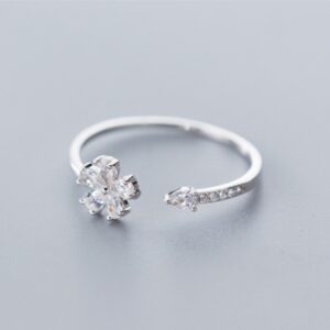 Five-petal Flower Korean Style Silver Ring