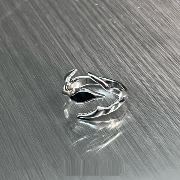 Irregular Shaped Black Onyx Metal Ring Street Tide Special-interest Design High Sense Men And Women - Image 8