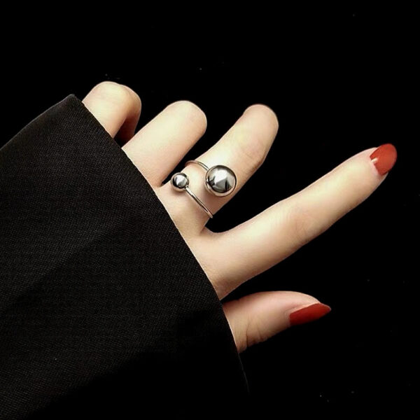 Fashion Special-interest Irregular Two Ball Ring - Image 5