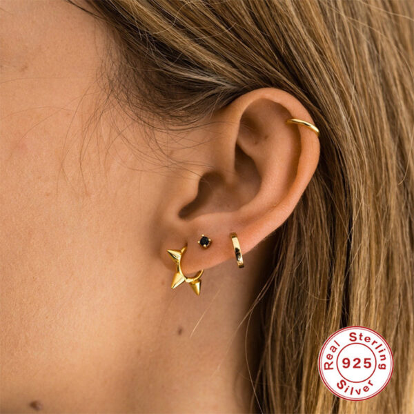 S925 Sterling Silver Punk Earings Set - Image 6