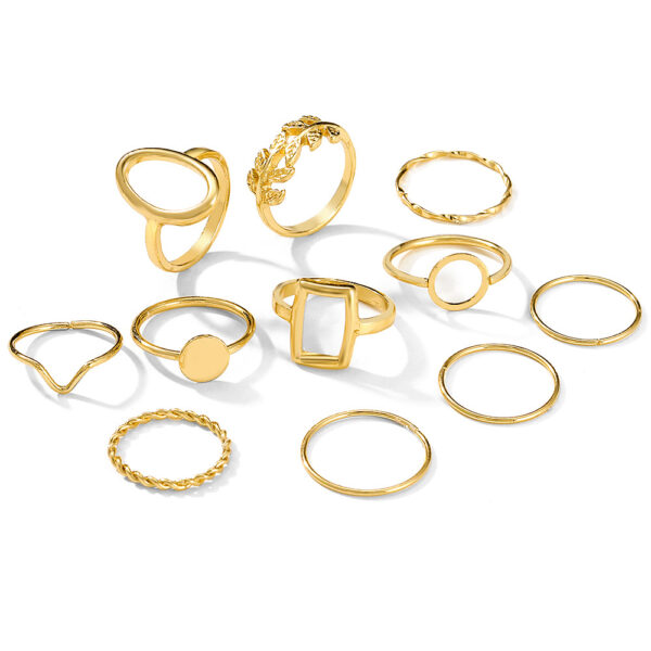 Geometric Leaf Ring Suit 11-piece Set - Image 2
