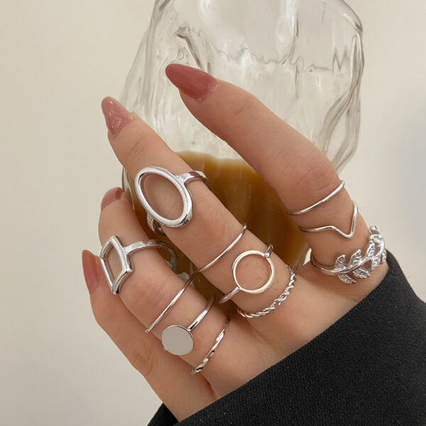 Geometric Leaf Ring Suit 11-piece Set - Image 4
