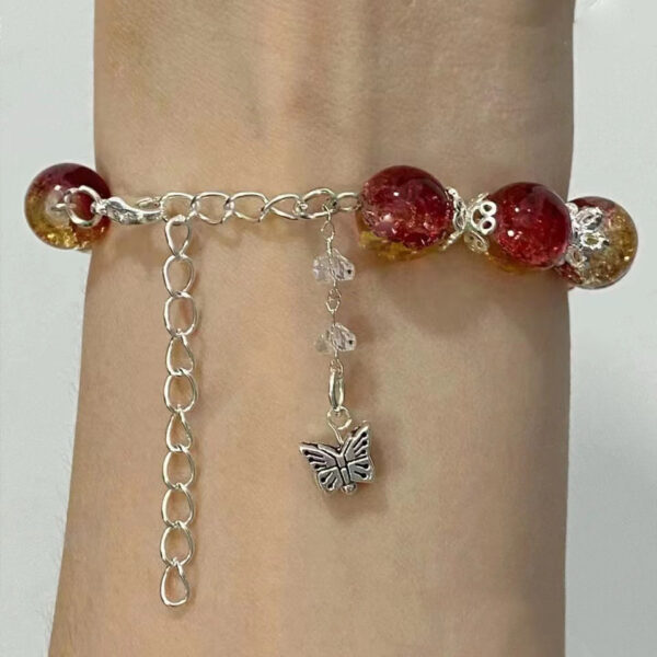 Maple Leaf Red Burst Beaded Bracelet - Image 3