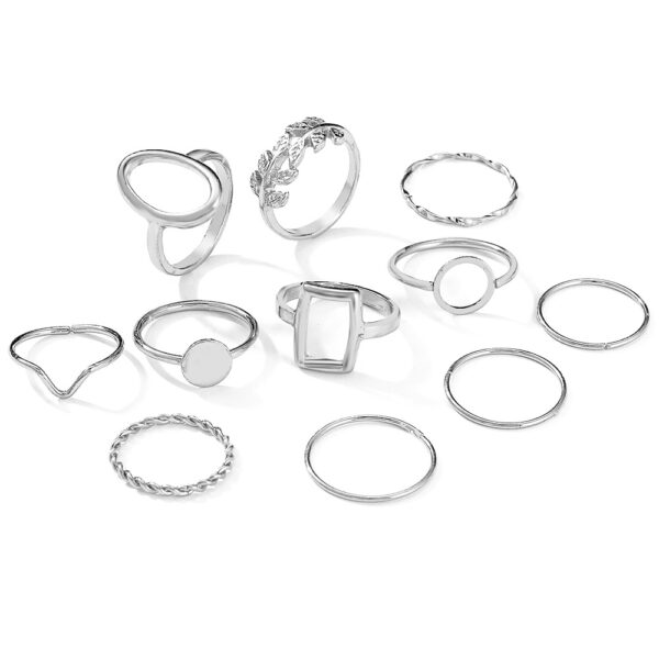Geometric Leaf Ring Suit 11-piece Set - Image 3