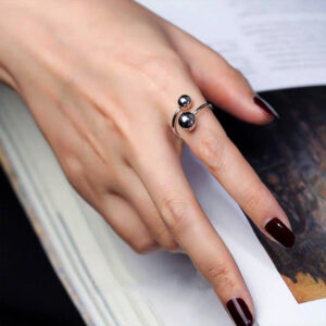 Fashion Special-interest Irregular Two Ball Ring