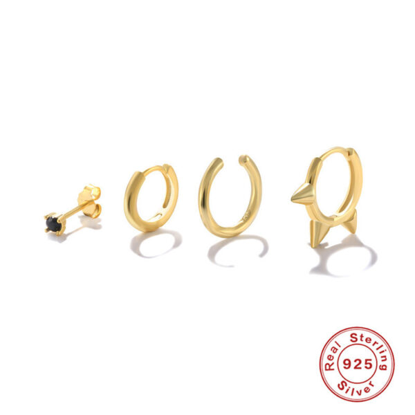 S925 Sterling Silver Punk Earings Set - Image 5