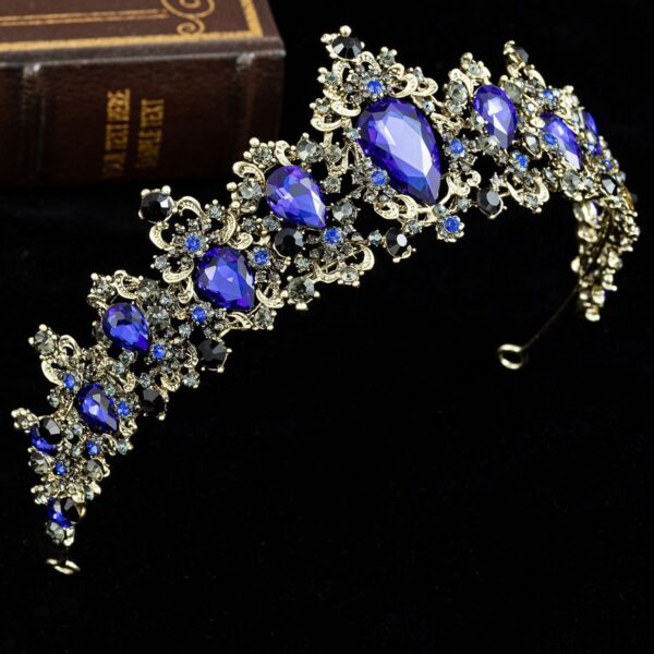 Baroque Rhinestone Crystal Bridal Crown - Image 3