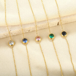 Colorful Zircon Women's Diamond Thin Bracelet