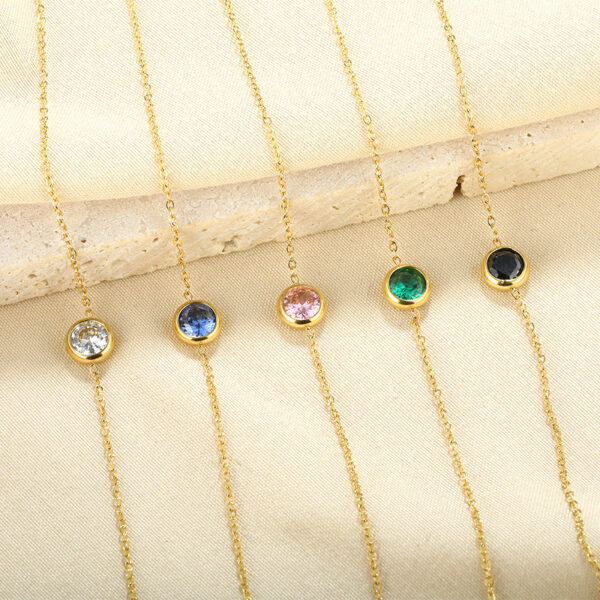 Colorful Zircon Women's Diamond Thin Bracelet