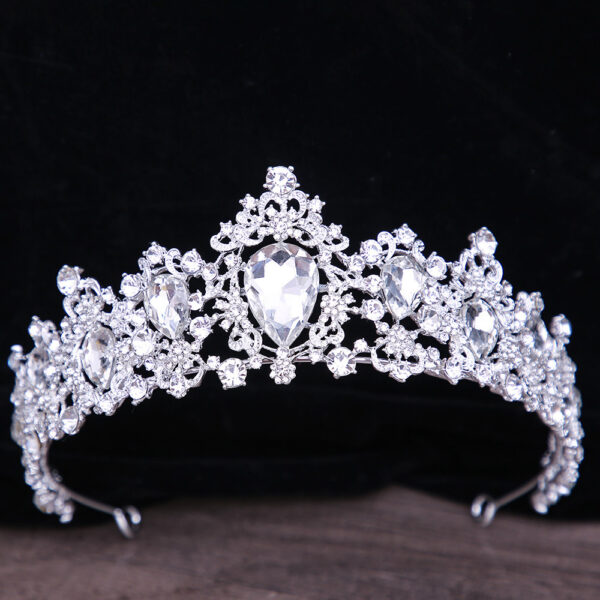 Baroque Rhinestone Crystal Bridal Crown - Image 5