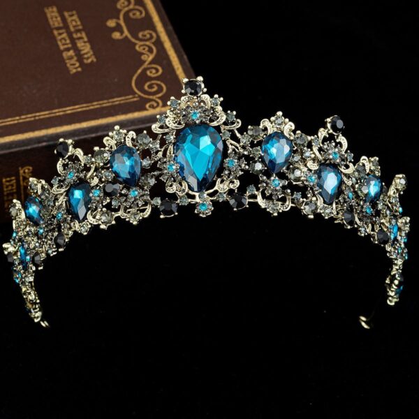Baroque Rhinestone Crystal Bridal Crown - Image 4