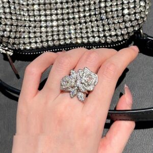 Papalacha Plated 18K Jinshan Tea Pollen Zircon Bracelet Ring