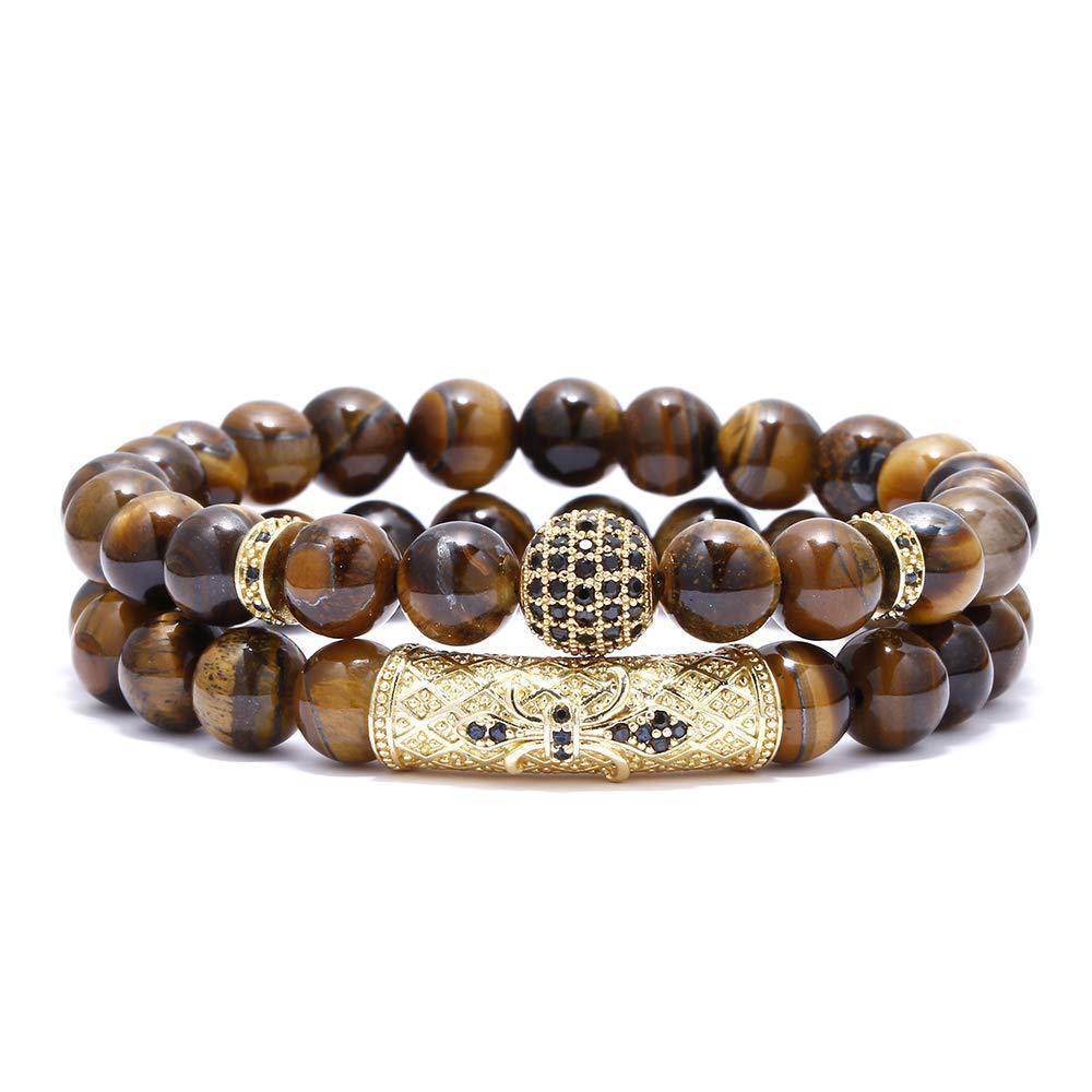 Tiger-Eye Bracelet Men's Versatile Accessories Niche High Sense Ornament Natural Stone Bracelet