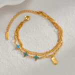 Light Luxury Retro Style Pendant Stainless Steel Bracelet