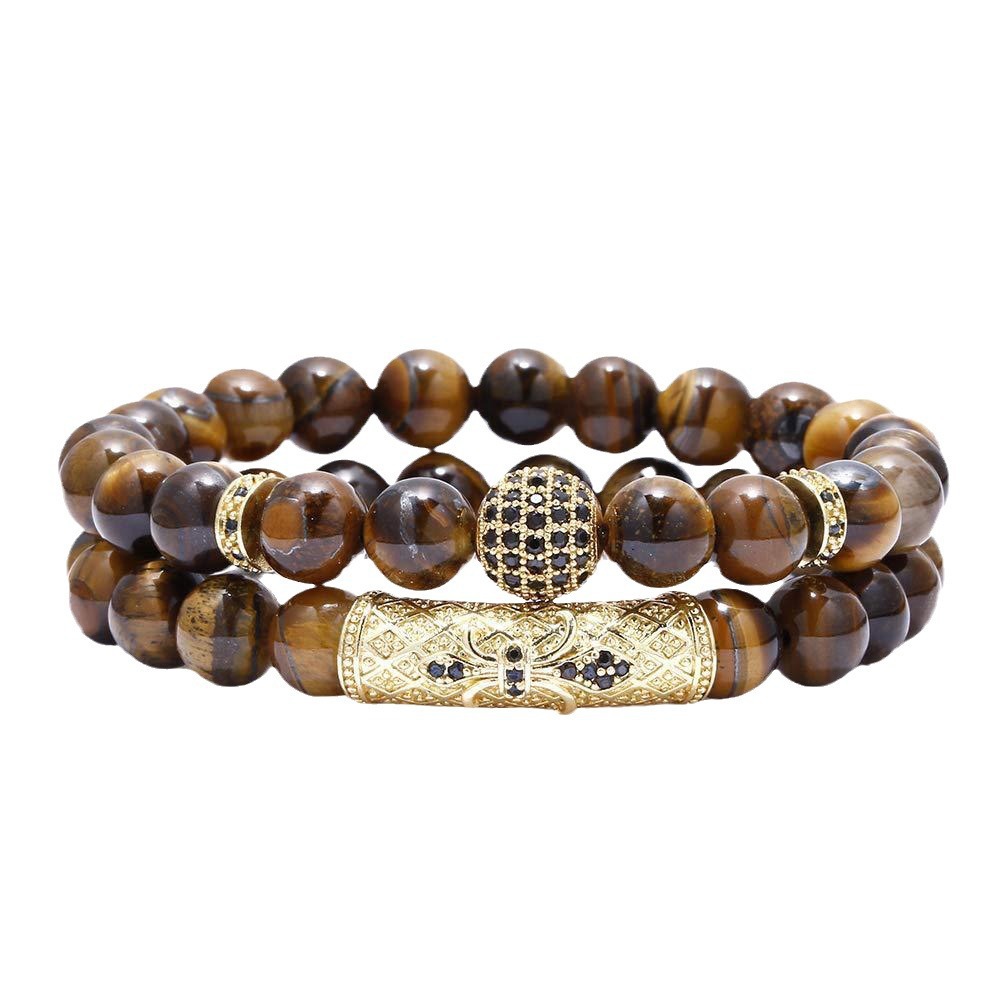 Tiger-Eye Bracelet Men's Versatile Accessories Niche High Sense Ornament Natural Stone Bracelet - Image 2