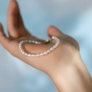 S925 Sterling Silver Natural Freshwater Small Pearl Bracelet Niche Beaded